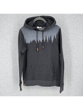Tentree Mens Juniper Hoodie Size XS Black Heather Fleece Regular Fit Set In EUC